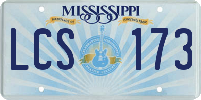 MS license plate LCS173