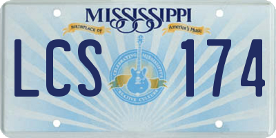 MS license plate LCS174