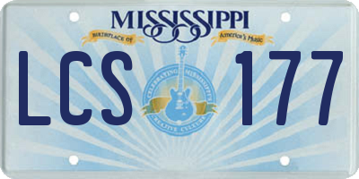 MS license plate LCS177