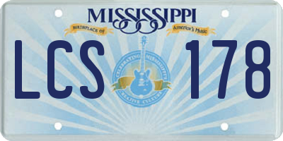 MS license plate LCS178