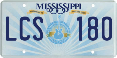 MS license plate LCS180