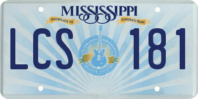 MS license plate LCS181