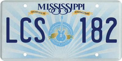 MS license plate LCS182