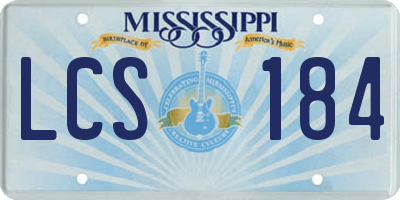 MS license plate LCS184