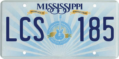 MS license plate LCS185