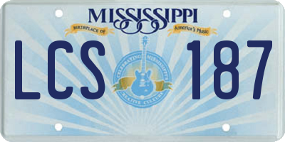MS license plate LCS187