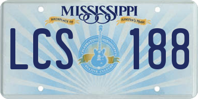 MS license plate LCS188