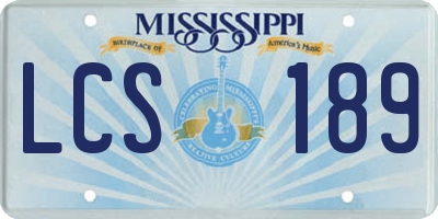 MS license plate LCS189