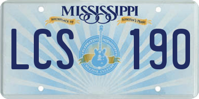 MS license plate LCS190
