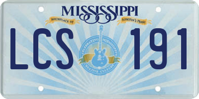 MS license plate LCS191