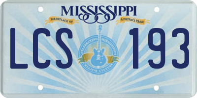 MS license plate LCS193
