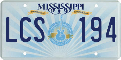 MS license plate LCS194