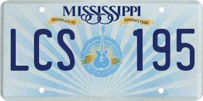 MS license plate LCS195