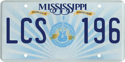 MS license plate LCS196