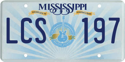 MS license plate LCS197