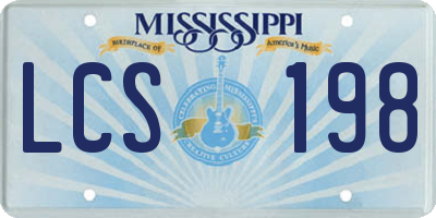 MS license plate LCS198