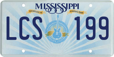 MS license plate LCS199