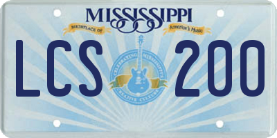MS license plate LCS200