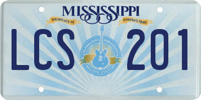 MS license plate LCS201