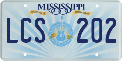 MS license plate LCS202
