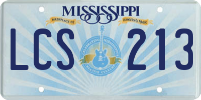 MS license plate LCS213