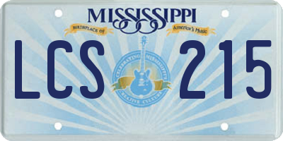 MS license plate LCS215