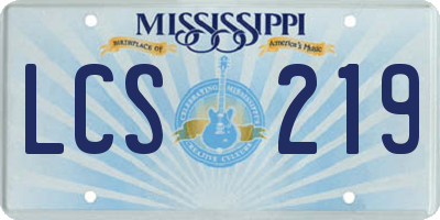 MS license plate LCS219