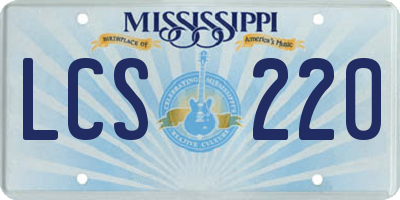 MS license plate LCS220