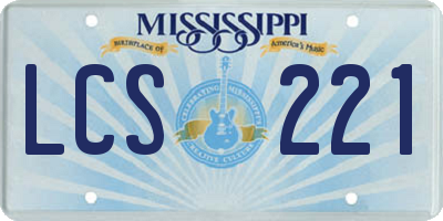 MS license plate LCS221
