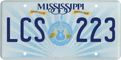 MS license plate LCS223