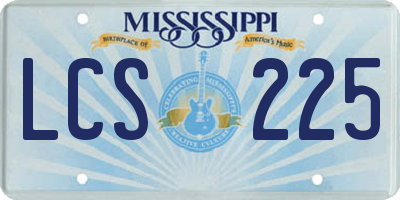 MS license plate LCS225