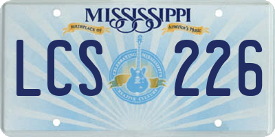 MS license plate LCS226