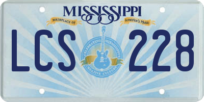 MS license plate LCS228