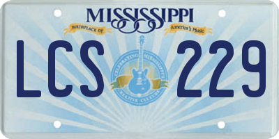MS license plate LCS229