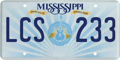 MS license plate LCS233