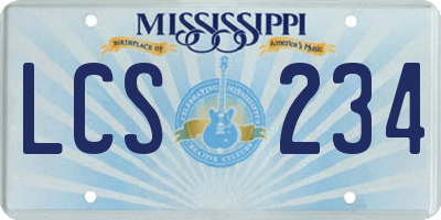 MS license plate LCS234