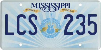 MS license plate LCS235