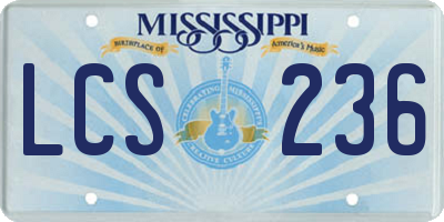 MS license plate LCS236