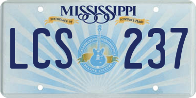 MS license plate LCS237