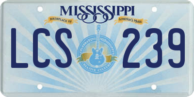MS license plate LCS239
