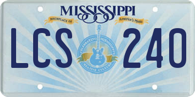 MS license plate LCS240