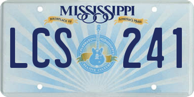 MS license plate LCS241