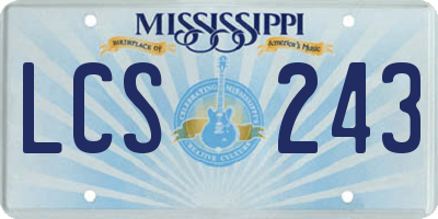 MS license plate LCS243
