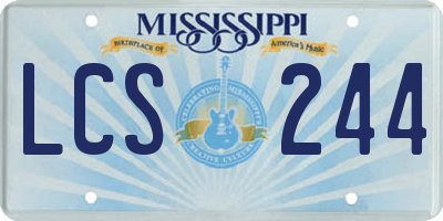 MS license plate LCS244