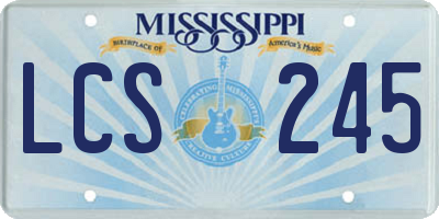 MS license plate LCS245