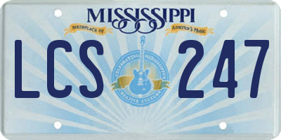 MS license plate LCS247
