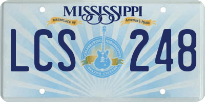 MS license plate LCS248