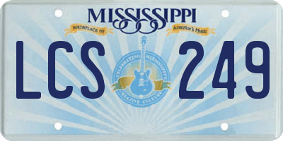 MS license plate LCS249