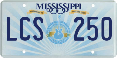 MS license plate LCS250