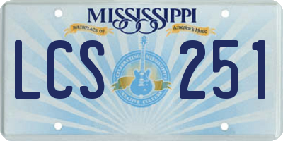 MS license plate LCS251